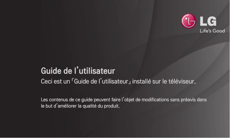 Page 1 de la notice Manuel utilisateur LG 55LM6710
