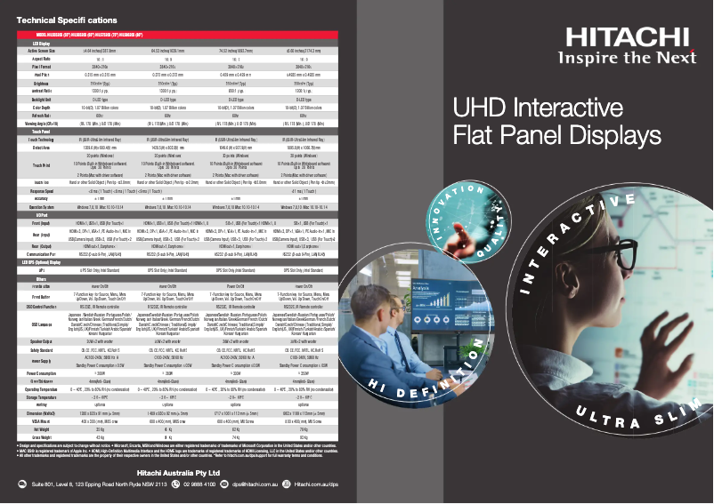 Page n°1 - Brochure Hitachi HILS86205