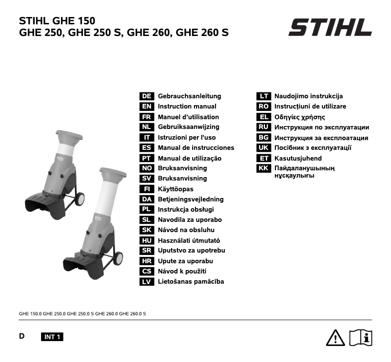 Página 1 del manual Manual de usuario Stihl GHE 250 S