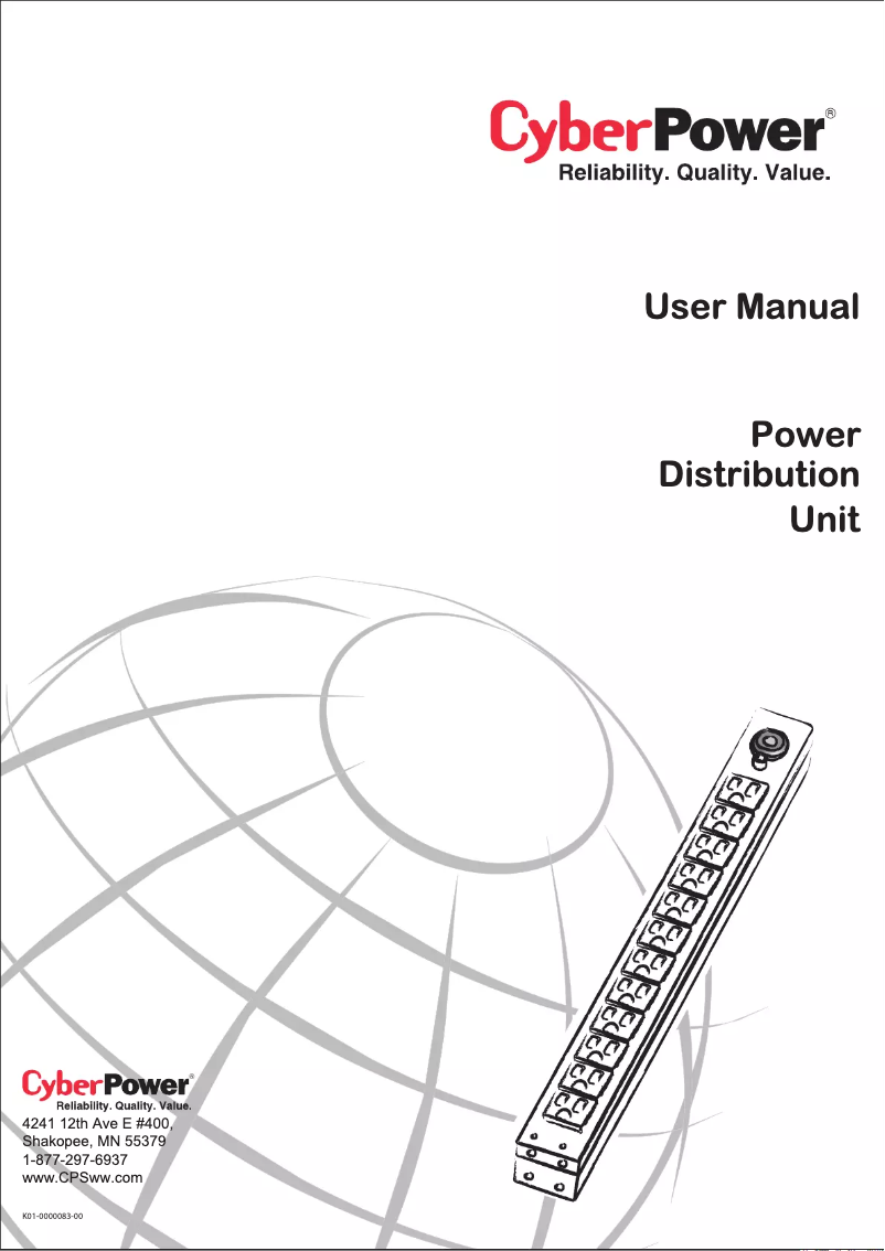Page n°1 - Manuel utilisateur CyberPower PDU20BVHVT16F