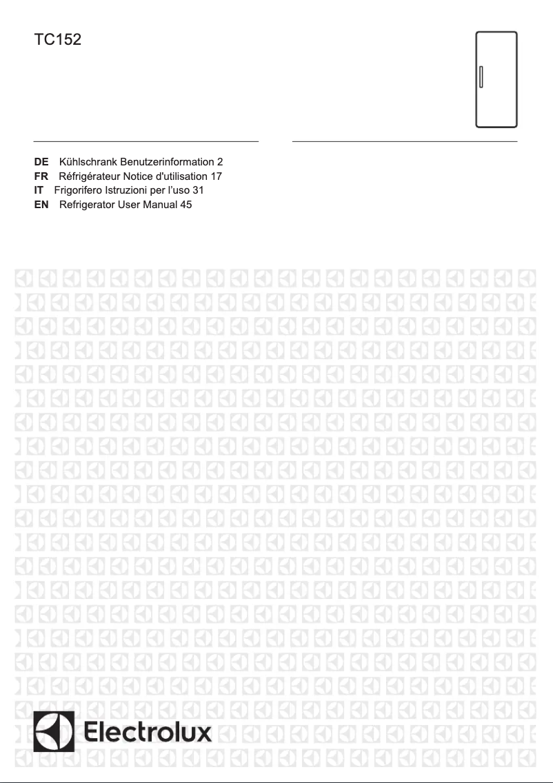 Page 1 de la notice Manuel utilisateur Electrolux TC152