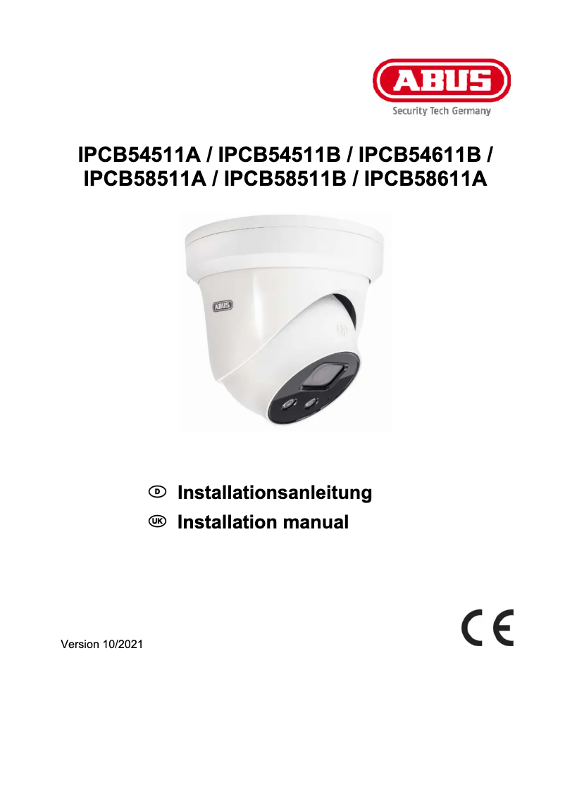 Page 1 de la notice Guide d'installation Abus IPCB54611B