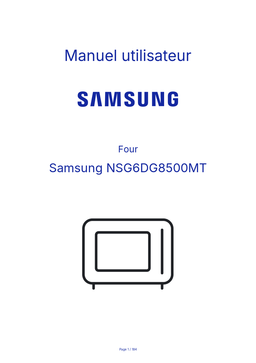 Page n°1 - Manuel utilisateur Samsung NSG6DG8500MT