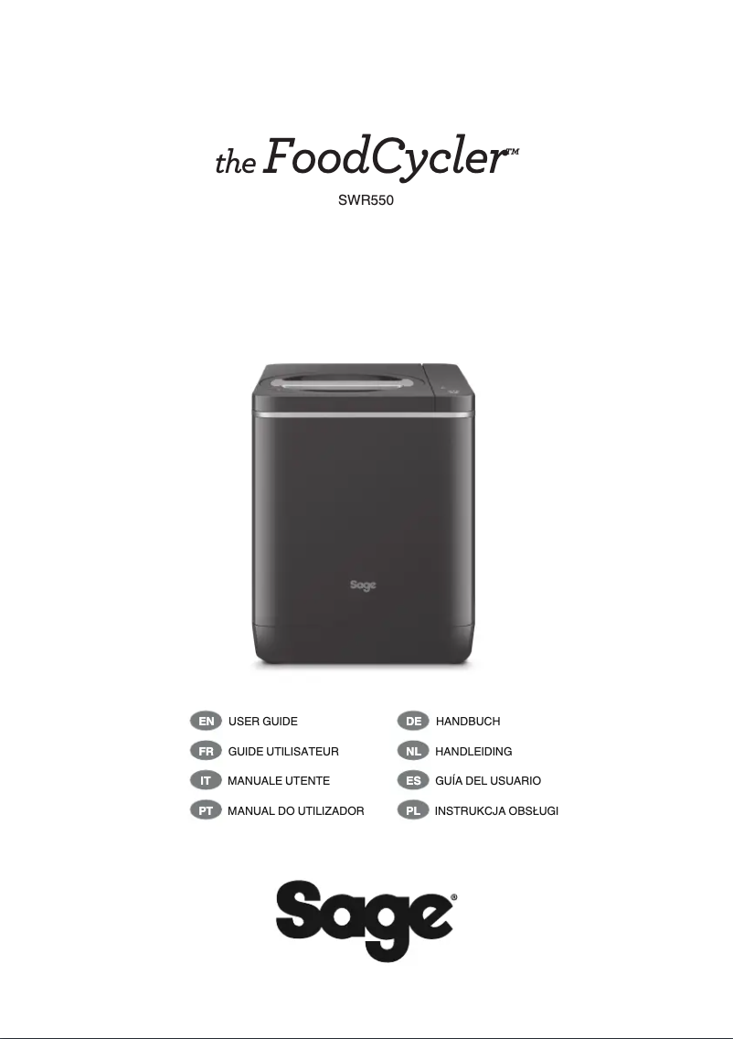 Page 1 de la notice Manuel utilisateur Sage the FoodCycler SWR550