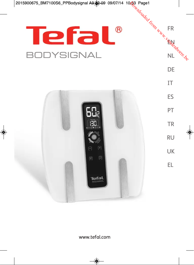 Page 1 de la notice Manuel utilisateur Tefal Bodysignal 3 BM7100