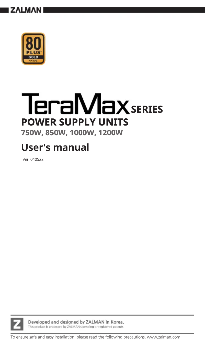 Image de la première page du manuel de l'appareil TeraMax ZM750-TMX