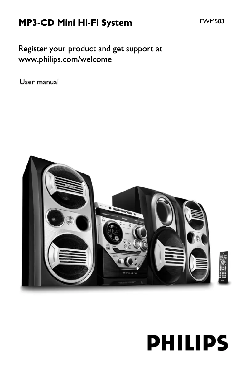 Page n°1 - Manuel utilisateur Philips FWM583X