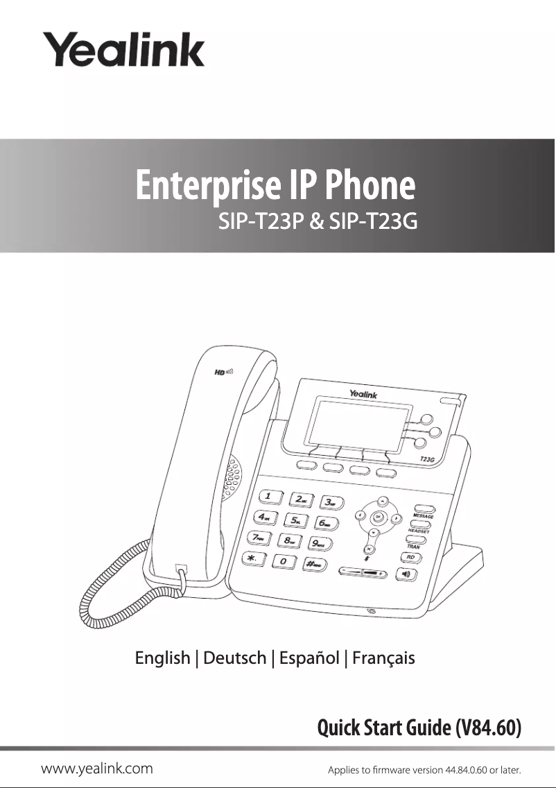 Image de la première page du manuel de l'appareil SIP-T23G