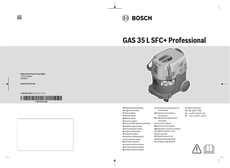 Page 1 de la notice Manuel utilisateur Bosch GAS 35 L SFC+