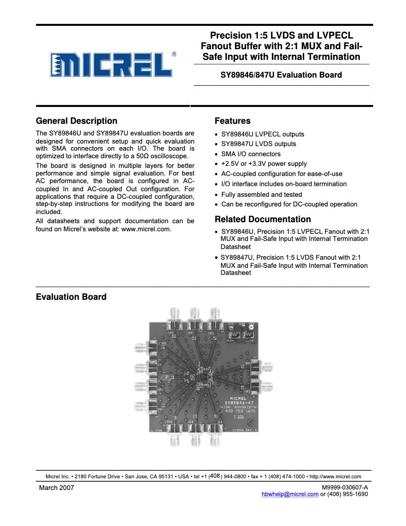 Página 1 del manual Manual de usuario Microchip SY89846/7U