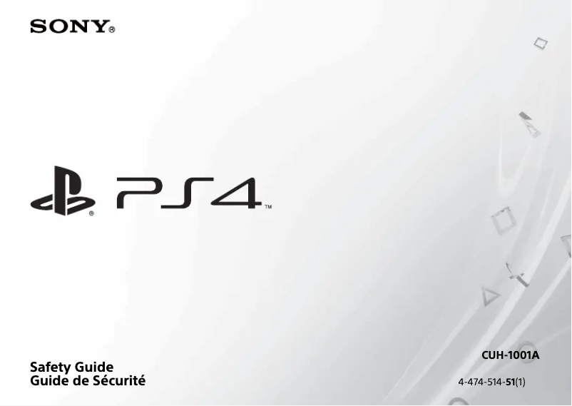 Page 1 de la notice Manuel utilisateur Sony PlayStation 4