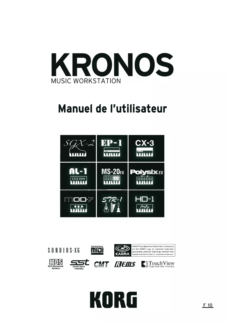 Page n°1 - Manuel utilisateur Korg Kronos LS