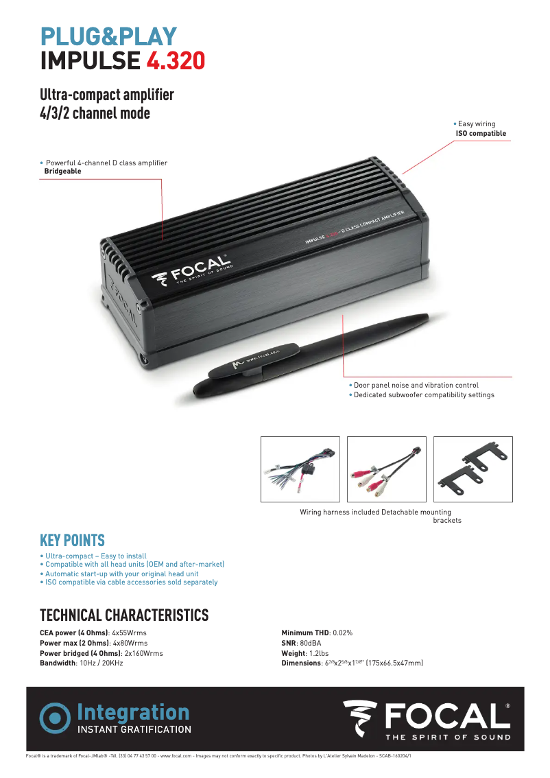 Page 1 de la notice Fiche technique Focal Impulse 4.320