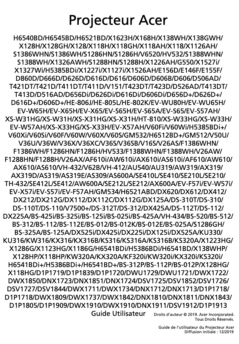 Image de la première page du manuel de l'appareil X1326AWH