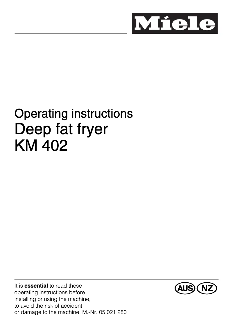 Image de la première page du manuel de l'appareil KM 402