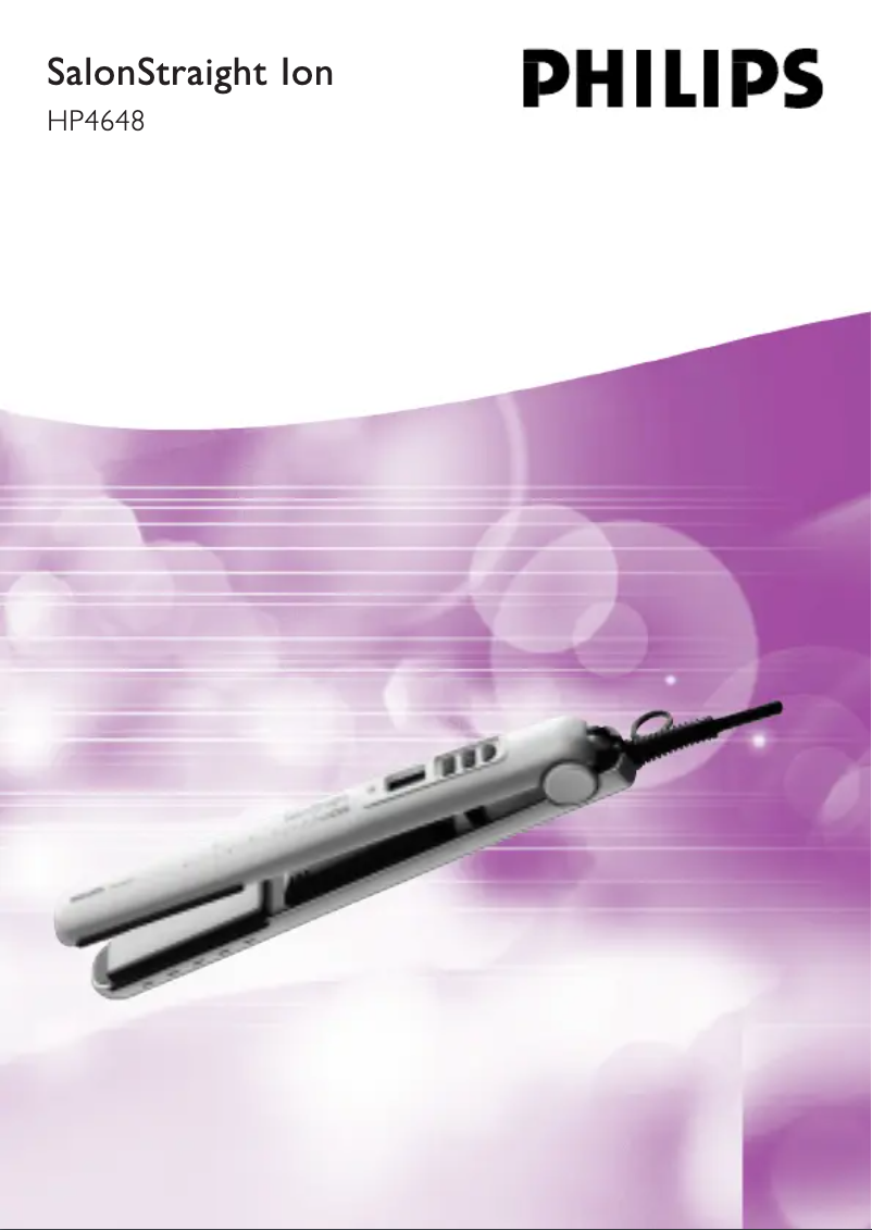 Page n°1 - Manuel utilisateur Philips SalonStraight ION HP4648