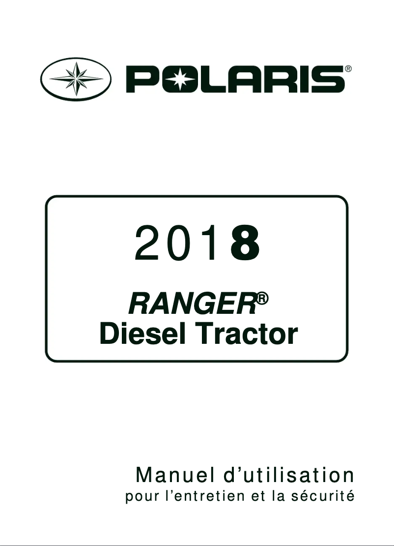 Page 1 de la notice Manuel utilisateur Polaris Ranger Diesel (2018)