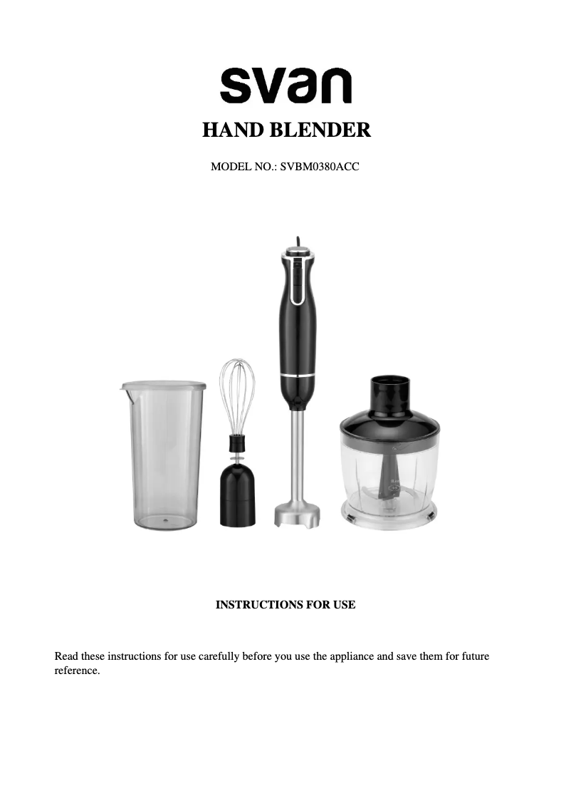 Imagen de la primera página del manual del dispositivo SVBM0380ACC