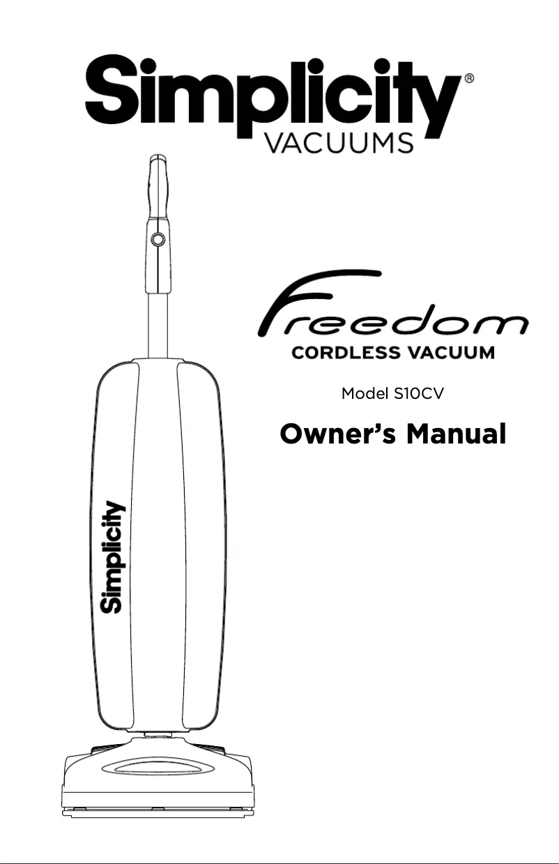 Image de la première page du manuel de l'appareil Freedom S10CV