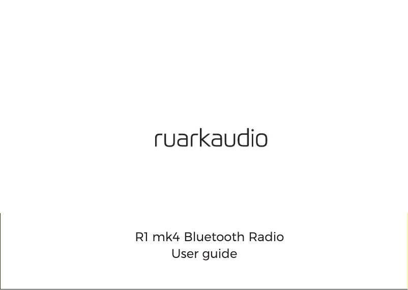Page 1 de la notice Manuel utilisateur Ruark Audio R1 MK4