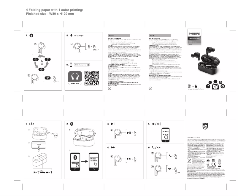 Page 1 de la notice Guide de démarrage rapide Philips TAT5505