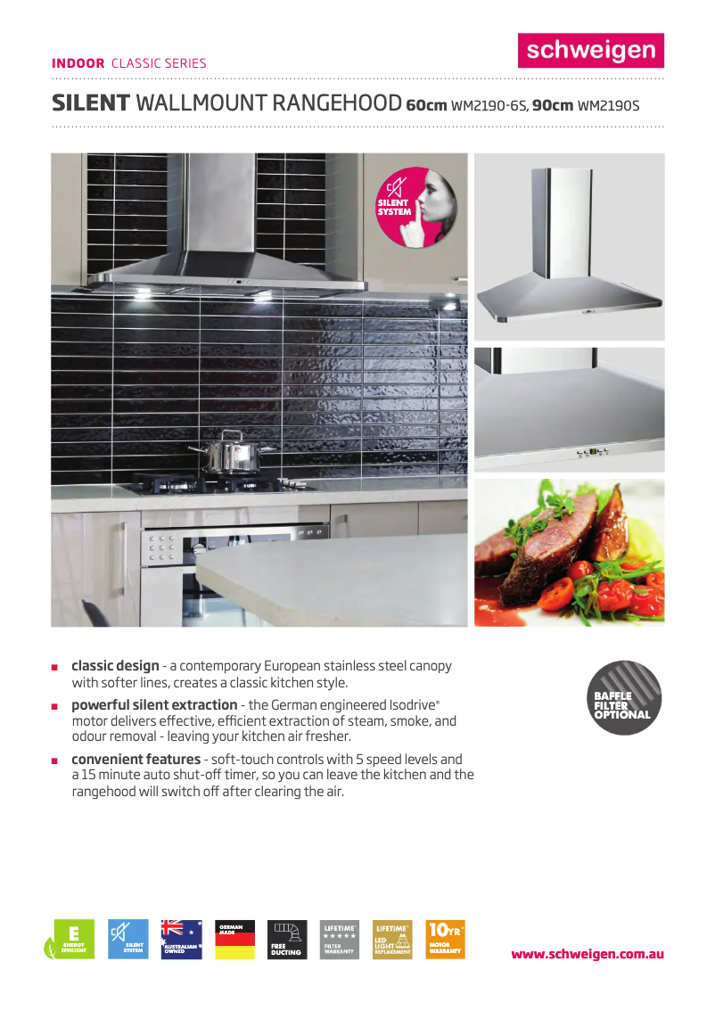 Página 1 del manual Ficha técnica Schweigen WM2190S