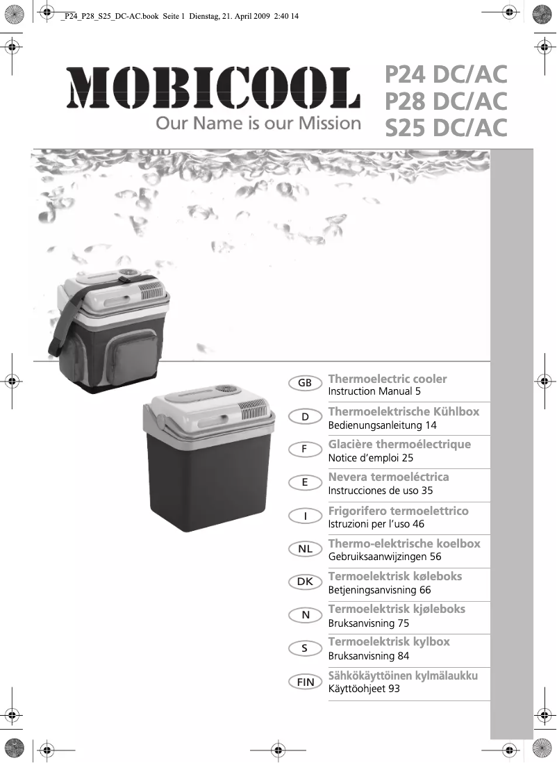 Página 1 del manual Manual de usuario Dometic Mobicool P24 DC