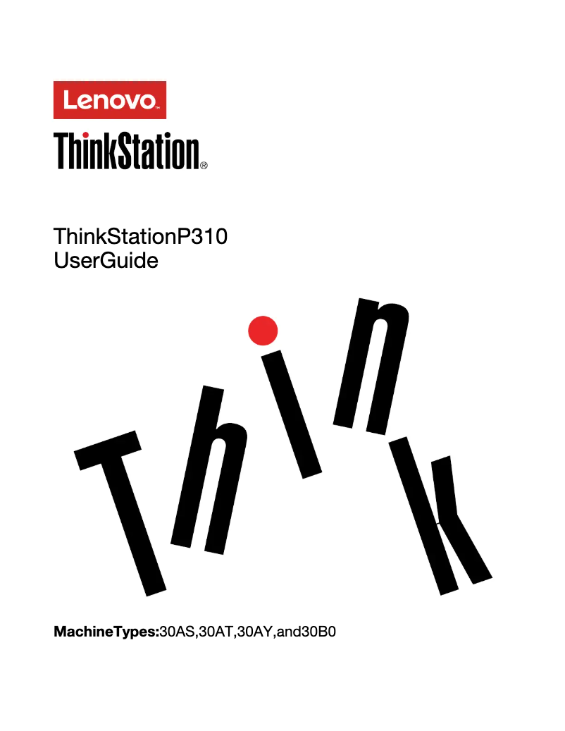 Page n°1 - Manuel utilisateur Lenovo ThinkStation P310