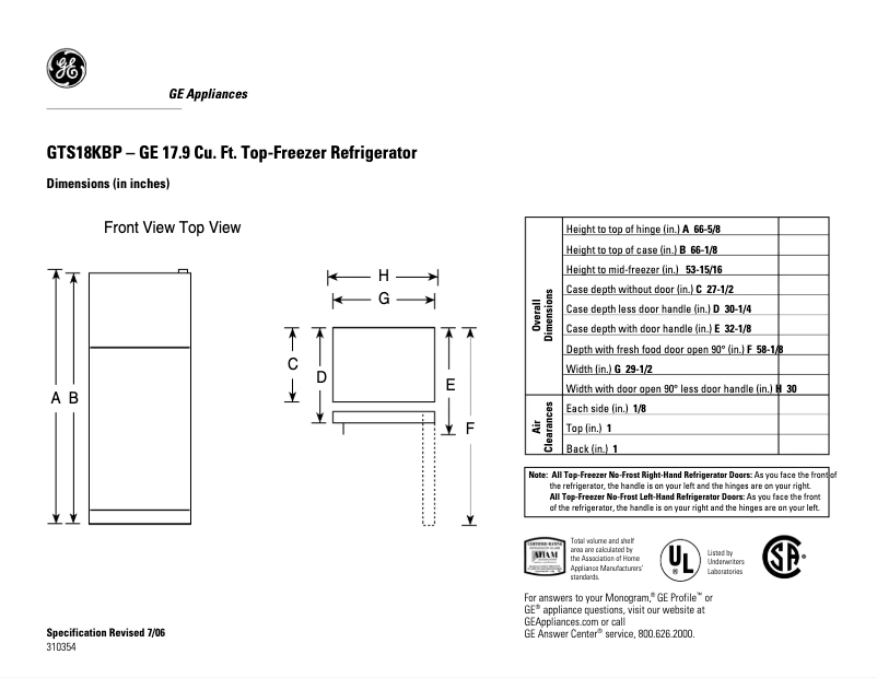 Imagen de la primera página del manual del dispositivo GTS18KBPBB