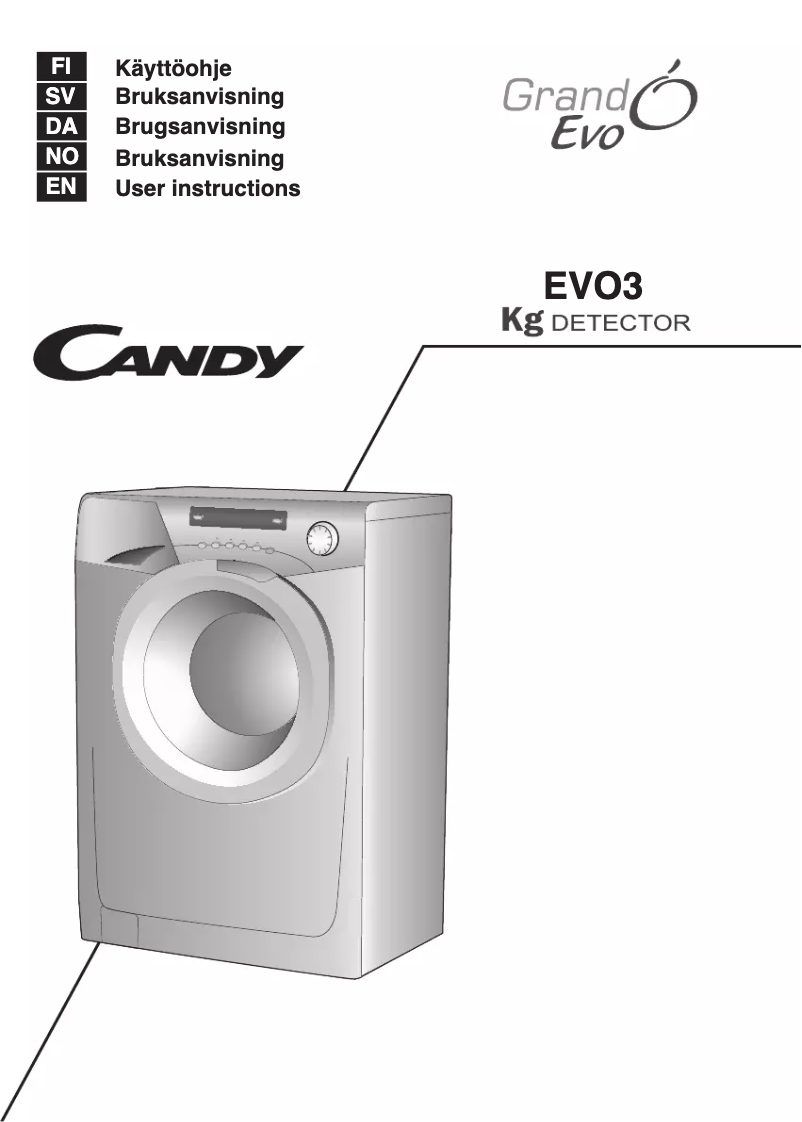 Page 1 de la notice Manuel utilisateur Candy EVO 1483D3-S