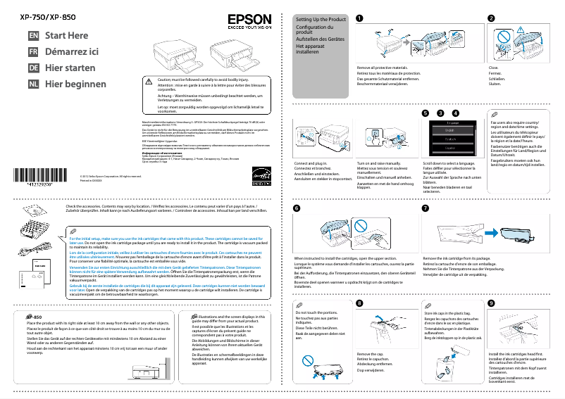 Image de la première page du manuel de l'appareil Expression Photo XP-850