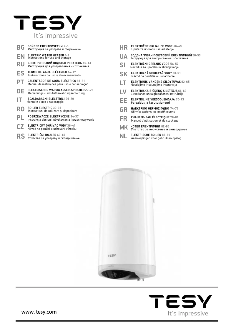 Page 1 de la notice Manuel utilisateur Tesy ModEco Electronic 100