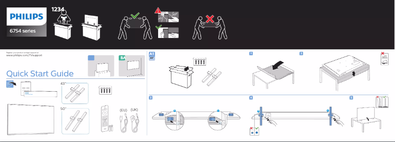 Imagen de la primera página del manual del dispositivo 50PUS6754