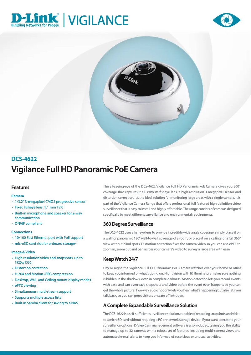 Image de la première page du manuel de l'appareil DCS-4622