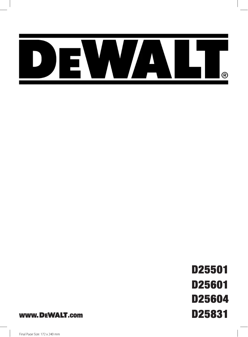 Page 1 de la notice Manuel utilisateur DeWalt D25604