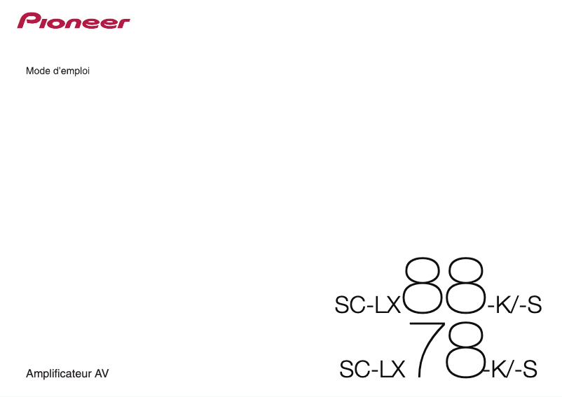 Page 1 of the manual User Manual Pioneer SC-LX78
