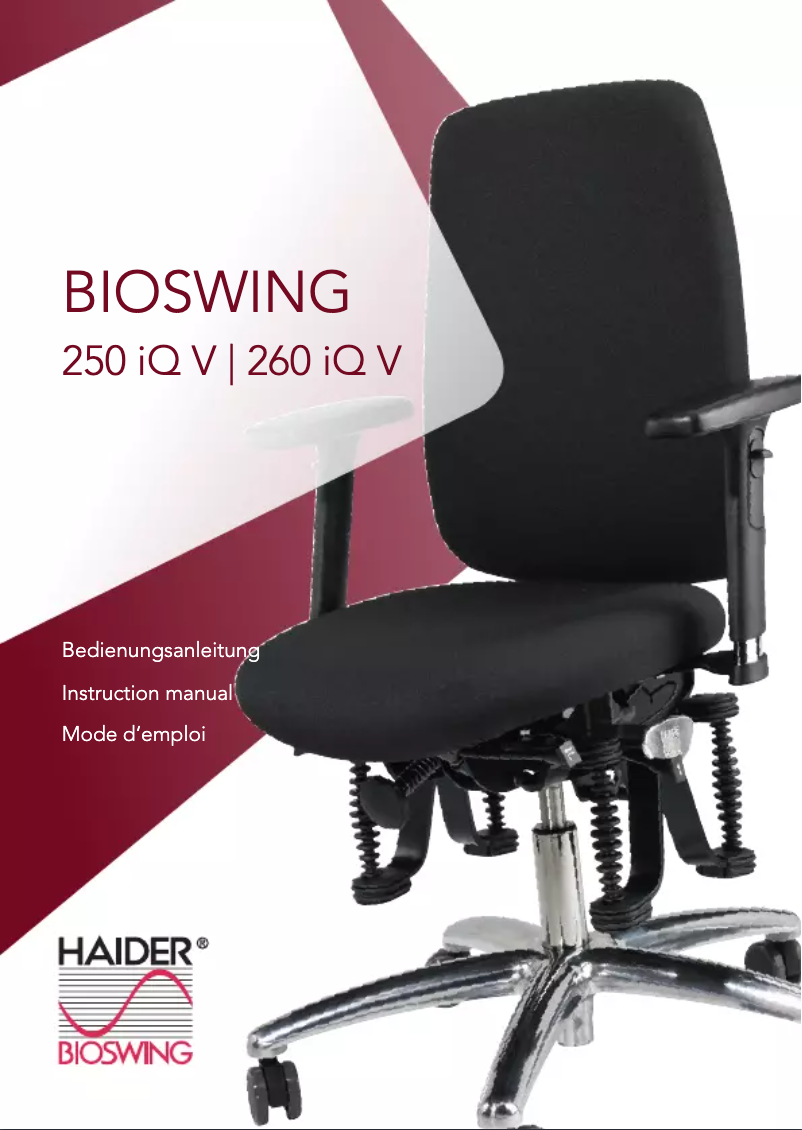 Page n°1 - Manuel utilisateur Bioswing 260 iQ V