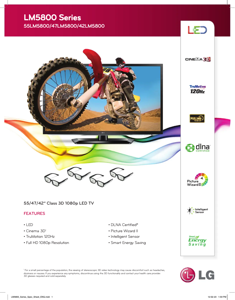 Image de la première page du manuel de l'appareil 47LM5800