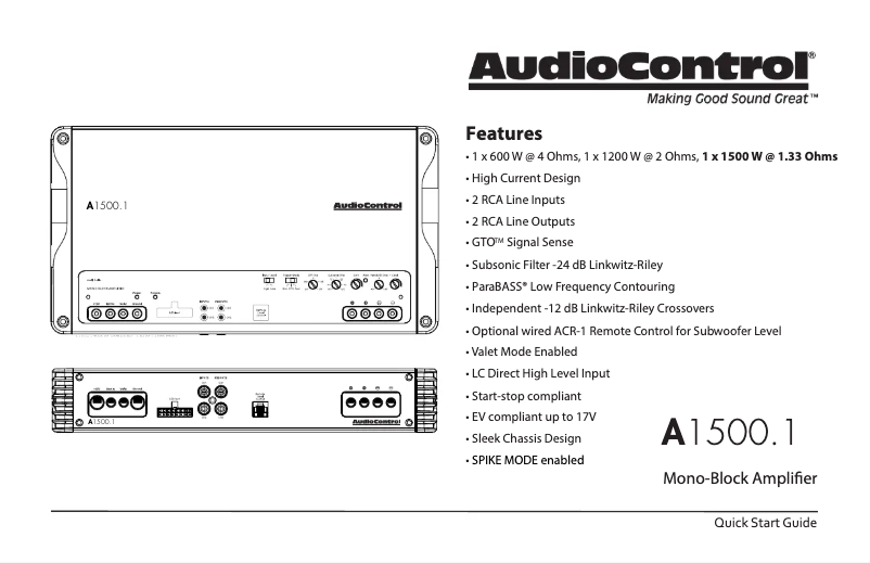 Image de la première page du manuel de l'appareil A1500.1