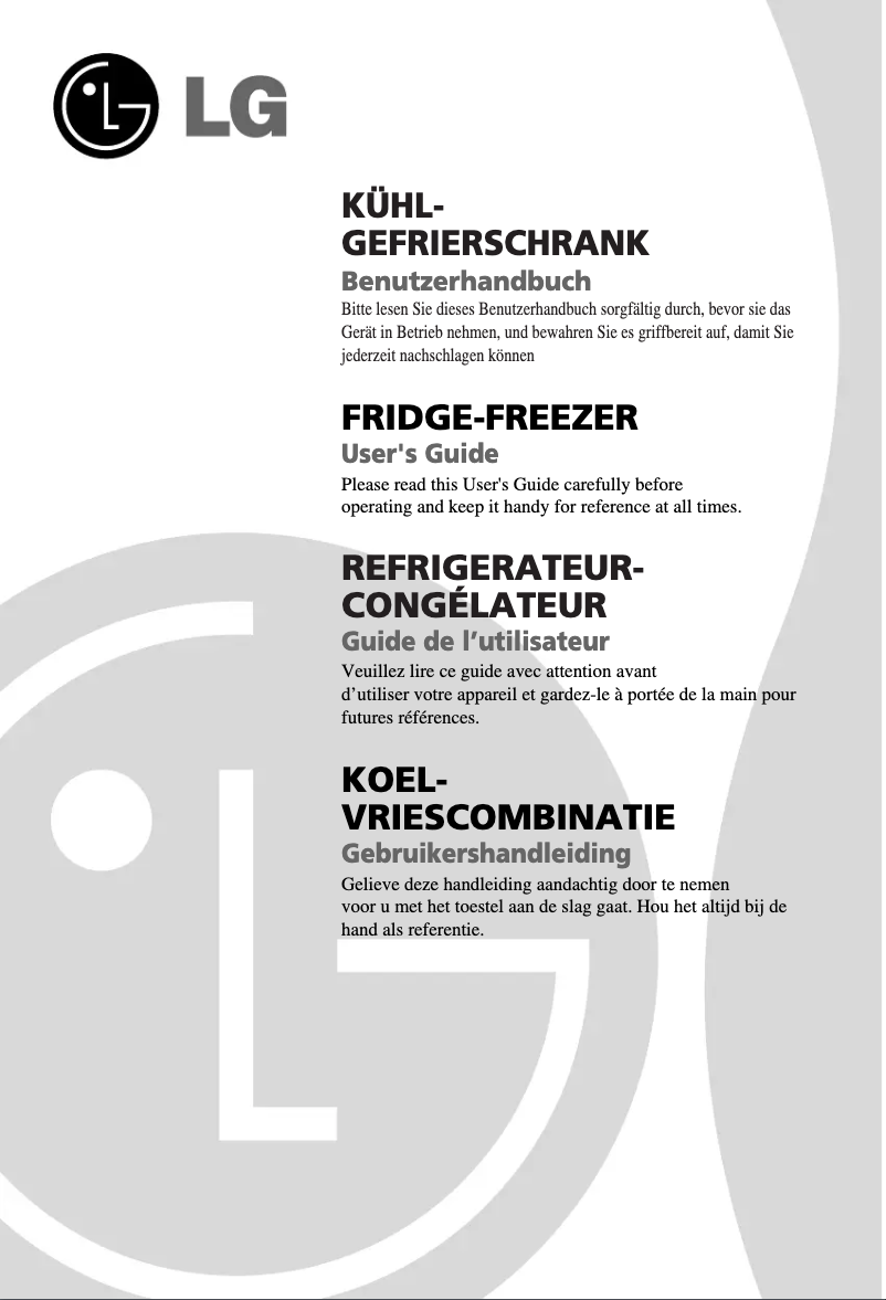 Page 1 de la notice Manuel utilisateur LG GR-Q459BSYA