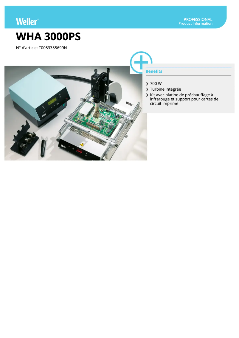 Image de la première page du manuel de l'appareil WHA 3000PS