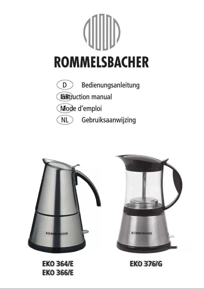 Página 1 del manual Manual de usuario Rommelsbacher EKO 364/E