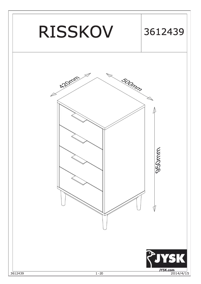 Image de la première page du manuel de l'appareil Risskov (50x95x42)