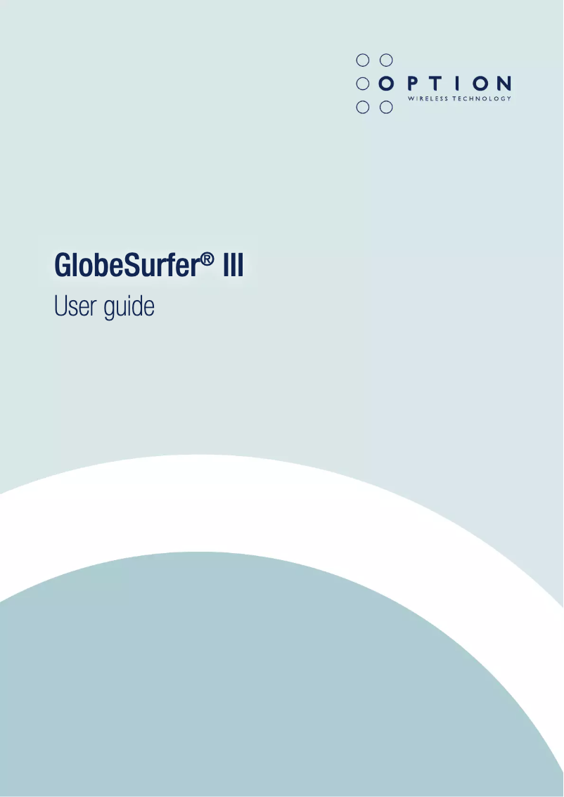 Page n°1 - Manuel utilisateur Option GlobeSurfer III