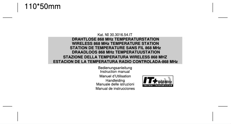 Page 1 de la notice Manuel utilisateur TFA WAVE 30.3016.54.IT