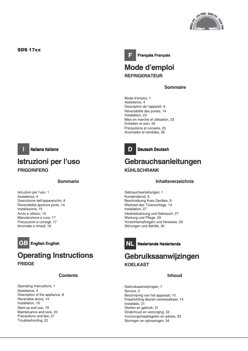 Page 1 de la notice Manuel utilisateur Hotpoint Ariston SDS 1721 V/HA