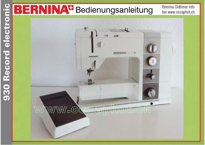 Page n°1 - Manuel utilisateur Bernina 931