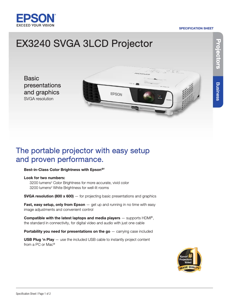 Image de la première page du manuel de l'appareil EX3240