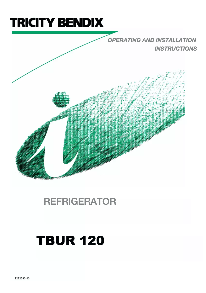 Page n°1 - Manuel utilisateur Tricity Bendix TBUR120