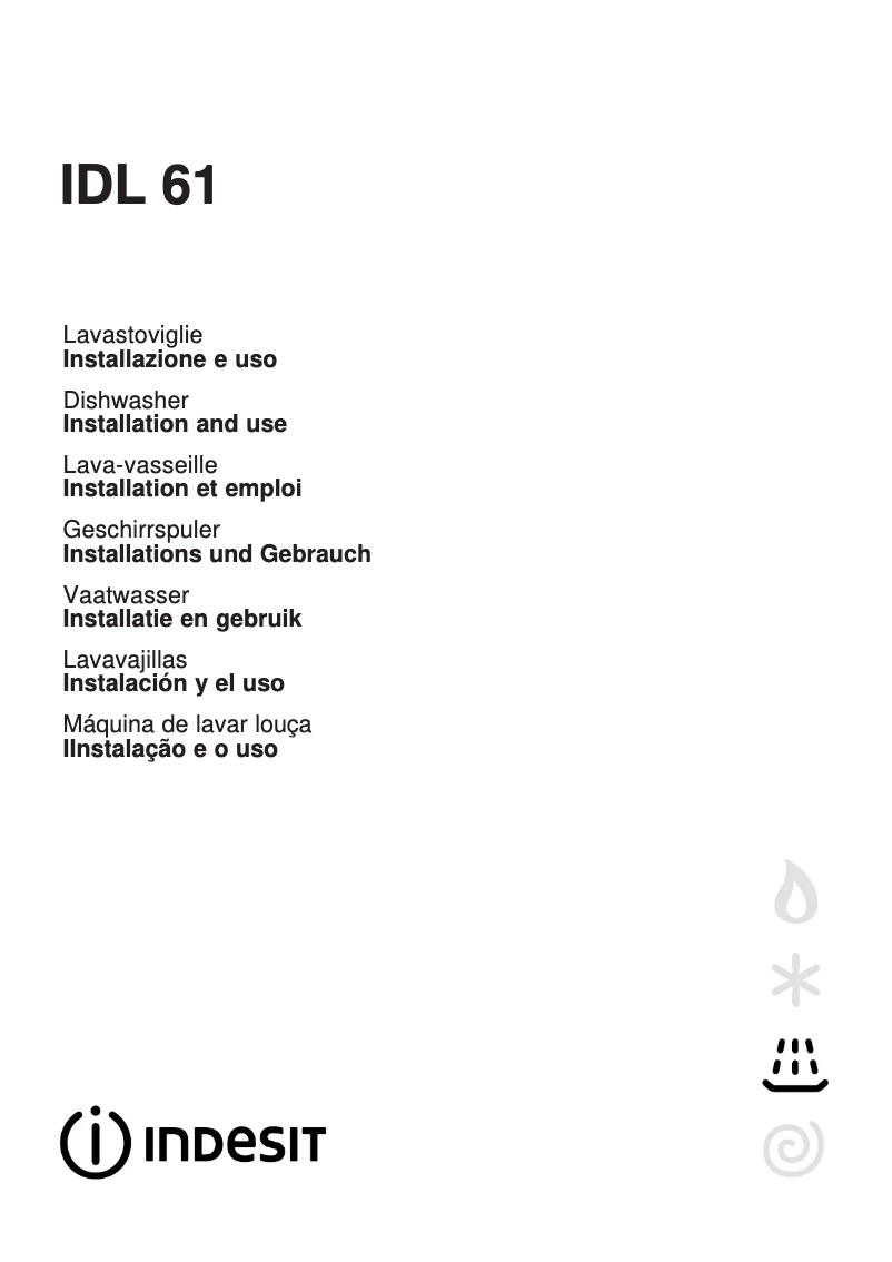 Page 1 de la notice Manuel utilisateur Indesit IDL 61